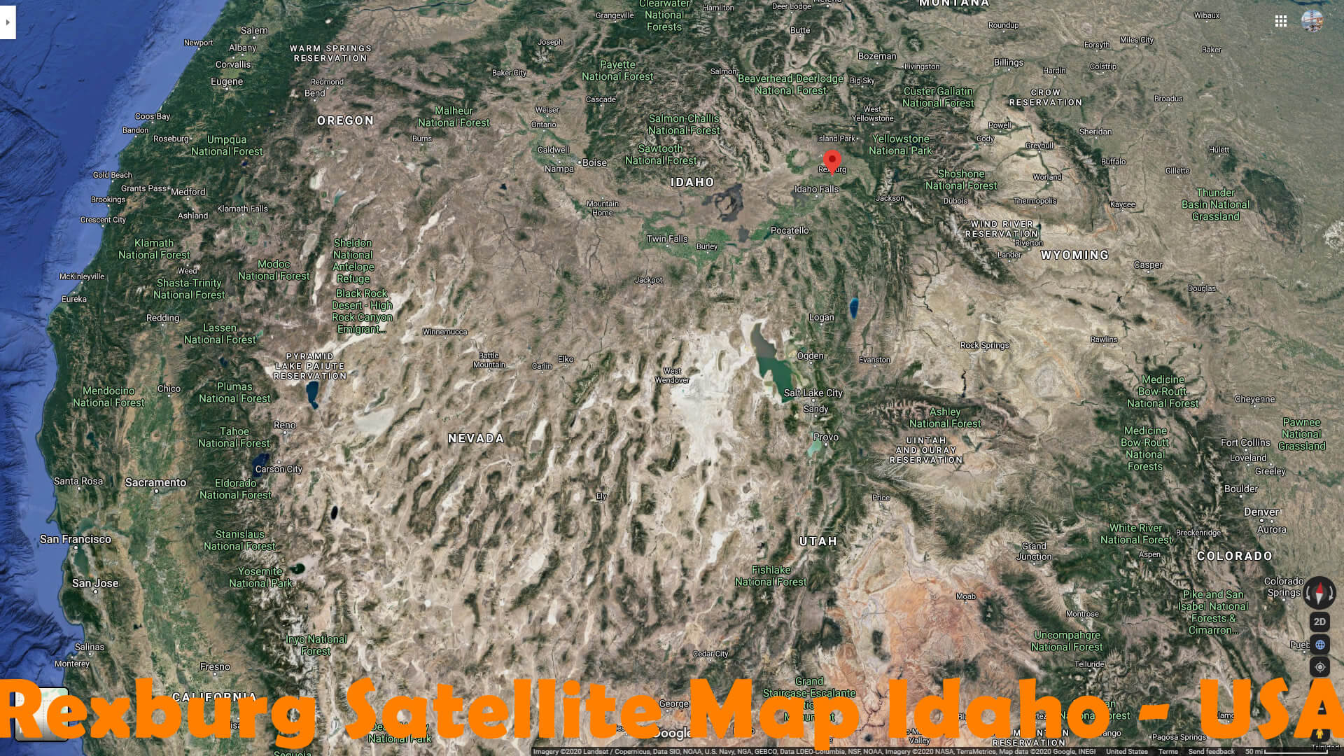 Rexburg Satellite Map Idaho   USA